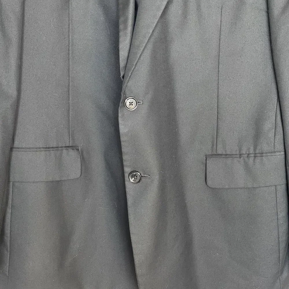 Tommy Hilfiger Mens Blazer Size R 46 Sport Jacket Two Button Black Suit Wedding